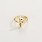 economico I regali-anello con lettera personalizzata, regalo per la mamma, anello con alfabeto regolabile placcato oro 18k, finitura liscia, anello iniziale a fascia aperta, gioielli eleganti per le donne