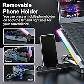 abordables Supports et plateaux de refroidissement-Support de refroidissement pour ordinateur portable de jeu avec 8 ventilateurs de refroidissement pour ordinateur portable de 15 à 17,3 pouces, support de refroidissement avec 6 hauteurs réglables