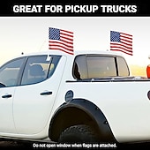 お買い得  ガーデンフラッグ、バナー-アメリカの車用フラッグ 窓クリップ付き
