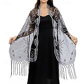 economico impacchi per gli invitati al matrimonio-Scialle Donna Elegante Senza Maniche Poliestere Stole da matrimonio Con Nappa Per Feste Primavera &amp; Estate