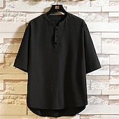 billige Uformell Henley T-skjorte-Herre T-skjorter Kortermet skjorte T-skjorte Kortermet Crewneck Sommer bokstavtrykk Mote Designer Lapper Feriereise Gate Ut på byen Hvit Svart Grønn Topp T-skjorte for menn