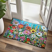 economico Zerbini-Tappetino floreale per cucina tappetino per il pavimento tappeto antiscivolo tappeto a prova d&#039;olio tappeto da interni ed esterni decorazione per camera da letto tappetino per bagno tappeto