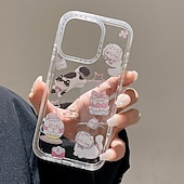 Недорогие Чехлы для iPhone-Чехол для телефона для iPhone 16e iPhone 16 iPhone 16 Pro iPhone 16 Pro Max iPhone 15 iPhone 15 Pro Max iPhone 14 Pro Max Задняя Крышка с Подставкой Ударопрочный Мультяшный TPU Акрил