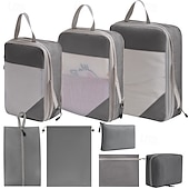 cheap Luggage &amp; Travel Storage-Compression Packing Cubes for Travel Luggage Storage and Backpack Organizer Space Savers, 7-Piece Set for Digital, Toiletry, Makeup, Clothes, Shoes, Travel Bags
