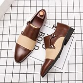 economico Formale-scarpe monk strap bicolore da uomo in marrone e beige, perfette per occasioni formali e di lavoro