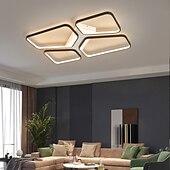 abordables Plafonniers encastrés et semi-encastrés-Plafonnier LED moderne pour salon, 4 têtes, 52 W, 64 W, carré, moderne, simple, télécommande, application, éclairage créatif personnalisé, gradation infinie, éclairage de la chambre principale