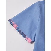  Voor heren Overhemd linnen overhemd Strand hemd Hawaiiaans overhemd Kokosnootboom Vakantie Feestdagen Blozend Roze blauw khaki Korte Mouw Strijkijzer Zomer Kleding
