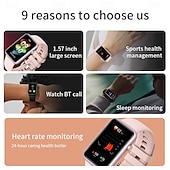 Χαμηλού Κόστους Smartwatch-696 HT5PRO Εξυπνο ρολόι 1.57 inch Έξυπνο ρολόι Bluetooth ΗΚΓ + PPG Βηματόμετρο Υπενθύμιση Κλήσης Συμβατό με Android iOS Γυναικεία Άντρες Κλήσεις Hands-Free Υπενθύμιση Μηνύματος IP 67