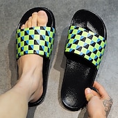 abordables Sandales décontractées-sandales à enfiler géométriques vibrantes pour hommes – chaussures d&#039;été décontractées pour la plage et la piscine