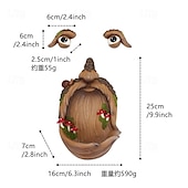 economico birdwatching e fauna selvatica nel cortile-mangiatoia per uccelli con faccia di albero, divertente vecchio albero con faccia di albero, resistente alle intemperie, mangiatoia per uccelli con albero, resina, arte decorativa per giardino,