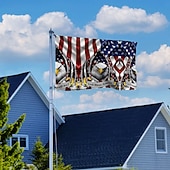 billiga 250:e årsjubileum-4 juli Utomhus Inomhus Med Öglor Patriotisk Flagga Självständighetsdagen Amerikansk Hus Gård Trädgårdsdekorationer Högtidsbanner Skylt