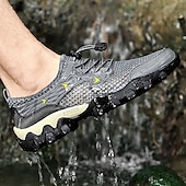 baratos Ténis para Homem-Homens Tênis Tênis Anfíbio Pele PU Com Transparência Respirável Confortável Antiderrapante Com Cadarço Preto Azul Cinzento Verão Primavera