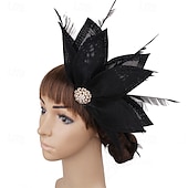 preiswerte Faszinator-Kopfstück Leinenoptik Federn Hochzeit Abendgesellschaft Elegant Hochzeit Mit Feder Kopfschmuck Kopfbedeckung