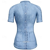 ieftine Tricouri pentru femei-Pentru femei Jersey de ciclism Manșon scurt Bicicletă Tricou Tee Jerseu cu 3 buzunare spate Ciclism montan Respirabil Uscare rapidă Proiectare anatomică Wicking Albastru Gri Grafic Sport Îmbrăcăminte