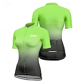 economico Maglie da donna-Per donna Maglia da Ciclismo Sfumatura Manica Corta Bicicletta Maglietta Maglia con 3 tasche posteriori Mountain Bike MTB Asciugatura Rapida Design Anatomico Assorbente Traspirante Gli sport Giallo