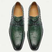 preiswerte Klassische Anzugschuhe-Grüne Oxford-Schuhe aus echtem Leder für Herren – luxuriöse Schnürschuhe mit Krokodilmuster für Kentucky Derbys und Hochzeiten
