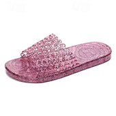 billige Hjem Tøfler-Krystall Slippers Kvinner Hjem Ikke Glatt Luktfri Tyk Kvalitet Holdbar Dusj Slippers Rett Drag Kvinner