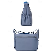 cheap Crossbody Bags-Women&#039;s Multi-Pocket Shoulder Bag – Lightweight Waterproof Nylon Crossbody Purse with Zipper Closure for Travel, Work and Daily Use Pink purple Black