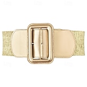 cheap Accessories and More-Women&#039;s Stretchy Belt 1950s 3 Inch Wide Elastic Belts