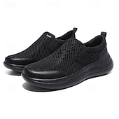 billiga Slip-ons och loafers till herrar-moderna slip-on-sneakers för män, grå mesh med elastisk slingring, snygga och bekväma urbana skor
