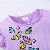 tanie Casualowe sukienki-Dzieci Dla dziewczynek Sukienka Motyl Bez rękawów Na zewnątrz Codzienny Falbana Moda Godny podziwu Poliester Do kolan Codzienne sukienki Sukienka A line Lato 4 lata + Rumiany róż Fioletowy