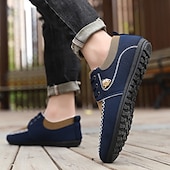 cheap Men&#039;s Sneakers-Men&#039;s Navy Blue Nylon Casual Shoes with Textured Fabric and Lace Detailing - Ideal for Everyday Comfort
