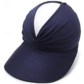 cheap Home Hats-Sun Hats for Women UV Protection Sun Visor Wide Brim Summer Hats with Ponytail