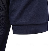 baratos Polo Elite Masculino-Homens Pólo Polo de malha Formal Trabalho Aberto para a Lateral Manga Curta Floral Botões Estampado Primavera Azul denim Branco Azul Marinha Verde cáqui Azul Claro Pólo