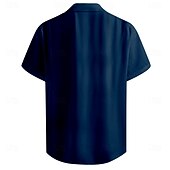 cheap Independence Day Shirts-Men&#039;s American US Flag Eagle Patriotic Shirt Casual Shirt Button Up Shirt Short Sleeve Army Militray Outdoor Vacation Streetwear Summer Spring Turndown 3D Print Collared Shirts Dark Blue