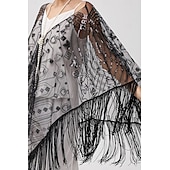 olcso Sálak és Kendők-Retró Ordító 20-as évek 1920-as évek sál Wrap Kendők A nagy Gatsby Flapper lány Flitter Rojt Női Farsang Esküvő Estély Álarcos mulatság Felnőttek Kendő
