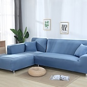 baratos Cobertura de Sofa-capas de sofá cor sólida à prova de poeira capas de sofá todo-poderosas capa de sofá elástica capa de sofá de tecido supermacio com uma capa de reforço grátis (cadeira/sofá de dois lugares/3 lugares/4