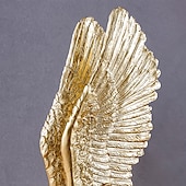 cheap Wall Sculptures-Gold Kneeling Angel Desktop Decoration, Resin Material Salvation Angel Sculpture, Handmade Craft for TV Background Wall, Entryway, Study, and Office Desk Decor