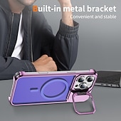 economico Cover per iPhone-telefono Custodia Per iPhone 16 Pro Max Plus iPhone 15 Pro Max Plus iPhone 14 13 12 Pro Max Plus Copertura Posteriore con Supporto Magnetico Supporta la Ricarica Wireless Retrò Metallo