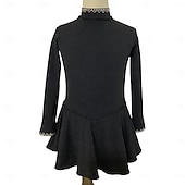 billige Figur skating kjoler-Kjole til kunstløp Dame Jente Skøyteløp Kjoler Svart Rosa Tommelhull Netting Spandex Elastisk Trening Profesjonell Konkurranse Skøyteklær Hold Varm Klassisk Krystall / Rhinstein Langermet Skøyting