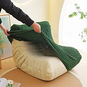 baratos Capa do sofá futon.-1pc capa elástica para sofá de chão sem braços capa para sofá preguiçoso relax seersucker capa elástica para sofá único capa de almofada para sala de estar casa
