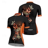 cheap Women&#039;s Jerseys-Women&#039;s Cycling Jersey Short Sleeve Bike Tee Tshirt Jersey with 3 Rear Pockets Mountain Bike MTB Breathable Quick Dry Anatomic Design Wicking Blue Fuchsia Orange Butterfly Sports Clothing Apparel