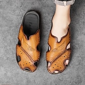 abordables Sandales décontractées-Sandales d&#039;extérieur en similicuir pour hommes avec semelle robuste et design respirant – chaussures confortables pour la randonnée et les vêtements décontractés