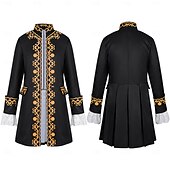 billige Yttertøy-Retro / vintage Kostymer i middelalderstil Steampunk Jakke tailcoat Ytterklær Prins Adelsmann Helfarge Herre Steampunk Karneval Maskerade Fest / aften Voksne Frakk
