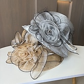 preiswerte Partyhut-Kopfstück Organza Hochzeit Abendgesellschaft Elegant Hochzeit Mit Tüll Kopfschmuck Kopfbedeckung