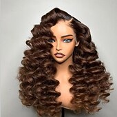 economico Parrucche lace front capelli veri-parrucche con chiusura in pizzo 5x5 senza colla per capelli umani remy brasiliani con capelli per bambini parrucca frontale in pizzo colorato ombré onda profonda sciolta pre-pizzicata per donne