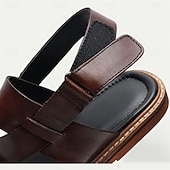 billiga Kjol sandaler-klassiska sandaler med korsband för män i premiumläder, eleganta och bekväma för dagligt bruk och vardagsutflykter