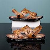 preiswerte Urlaubsandalen-Herrensandalen mit geprägten Details und gepolstertem Fußbett, ideal für lässige Outdoor-Aktivitäten
