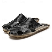 abordables Sandales décontractées-Sandales d&#039;extérieur en similicuir pour hommes avec semelle robuste et design respirant – chaussures confortables pour la randonnée et les vêtements décontractés
