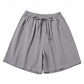 economico Fondamenti Falsi Essenziali-Per donna Finto cotone e lino Shorts Pantaloni Eleganti Pantaloncini Estivi Moda Corto Naturale Semplice Tasca Design con Coulisse Elastica All'aperto Confortevole All'aperto Vacanza Rosso Verde