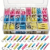 cheap Vehicle Repair Tools-250Pcs/Set Premium Heat Shrink Wire Connectors - Butt Terminals for Marine and Automotive Applications - Insulated Crimp Terminal Set with Seal Electrical Connectors for Waterproof Protection