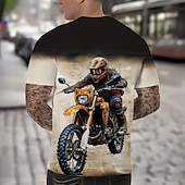 abordables Camisetas vintage-Hombre Moto Camiseta Manga Corta Camiseta Impresión 3D Cuello Barco Camisa Moda Retro Antiguo retro de la vendimia Calle Diario Negro Verano Primavera Ropa S M L XL XXL XXXL