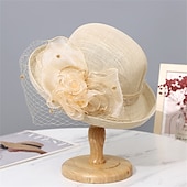 ieftine pălării de petrecere-Pălării pălărie de soare din organza vacanță petrecere de ceai curse de cai cocktail elegantă vintage cu accent floral de accesorii pentru cap