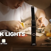 abordables Lampes de poche-Lampe de travail rechargeable à LED 1 pièce avec 5 modes d&#039;éclairage sélectionnables dotée d&#039;une base magnétique et d&#039;une conception pliable polyvalente. Idéal pour les réparations automobiles, le