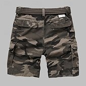 baratos Clássico-Homens Bermuda Cargo Shorts camuflados Shorts de verão Botões Bolso multi Bolso com aba Tecido Côr Camuflagem camuflagem Conforto Vestível Comprimento do joelho Ao ar livre Esporte Diário Moda Casual