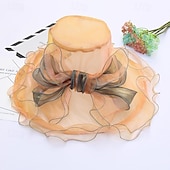 preiswerte Partyhut-Kopfstück Organza Hochzeit Abendgesellschaft Elegant Hochzeit Mit Tüll Kopfschmuck Kopfbedeckung